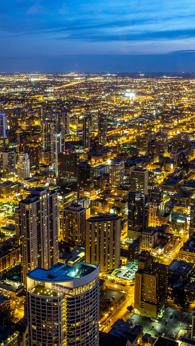 Chicago 4K Wallpaper, Illinois, City Skyline, Night